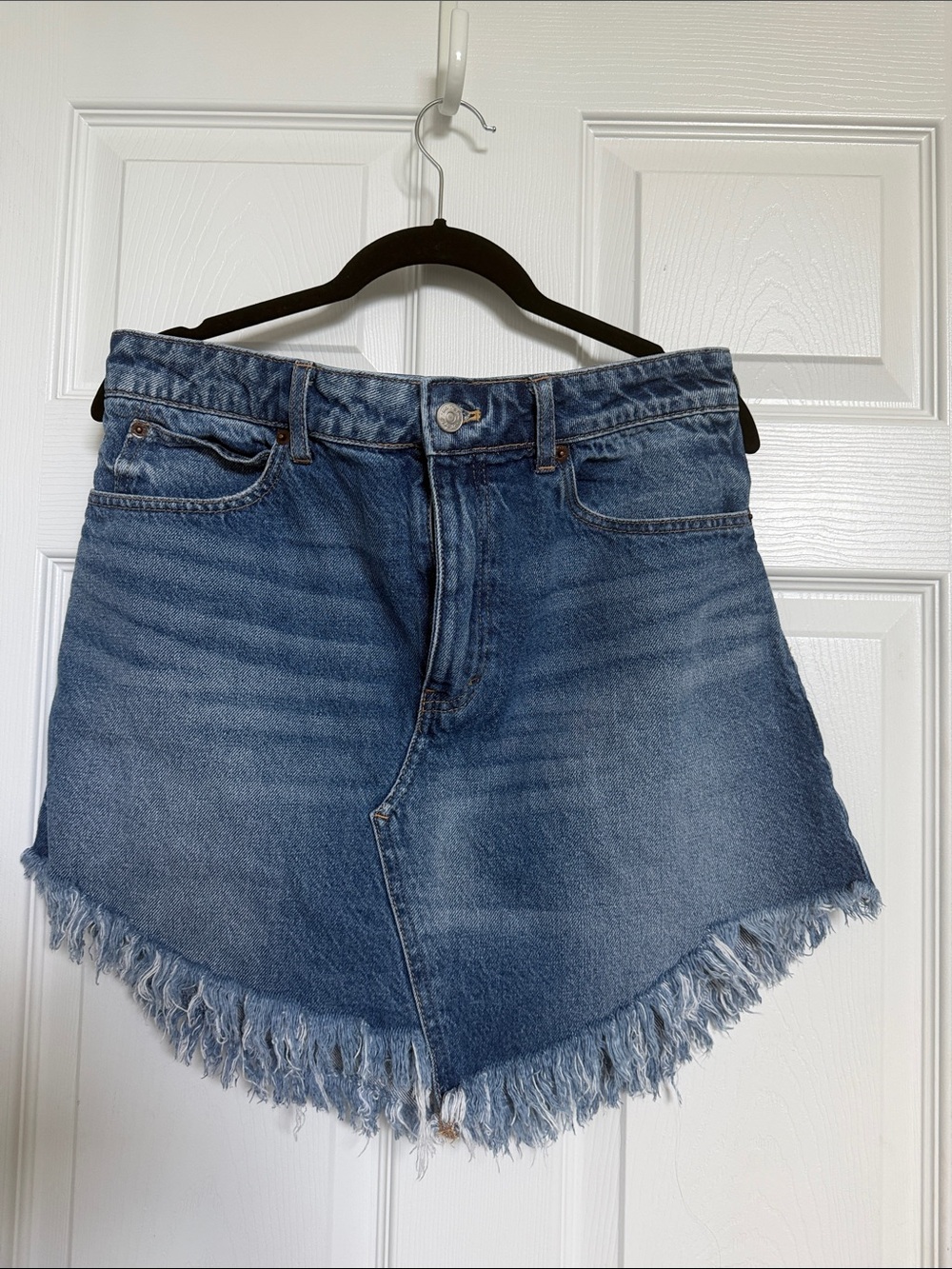Free People Denim size 30 Fringed Denim Skirt